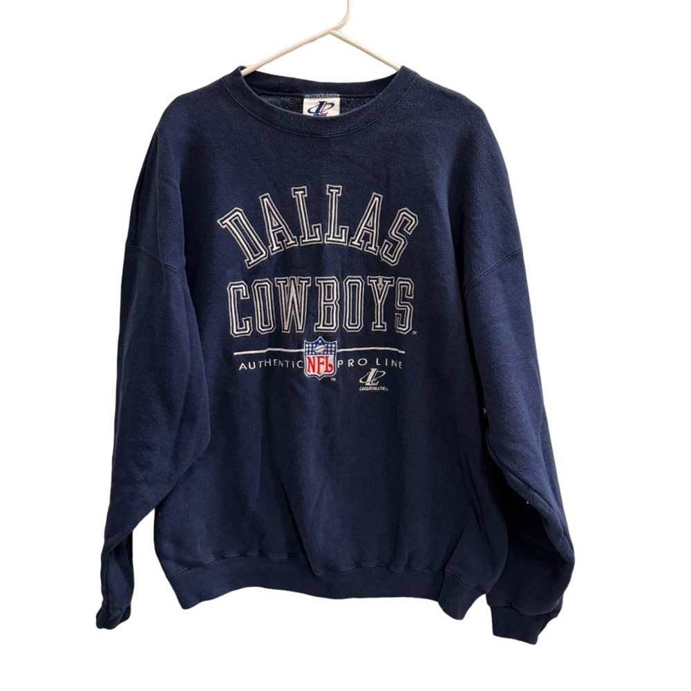 Vintage LOGO ATHLETIC DALLAS COWBOYS Crewneck Sweatshirt Blue Size XL